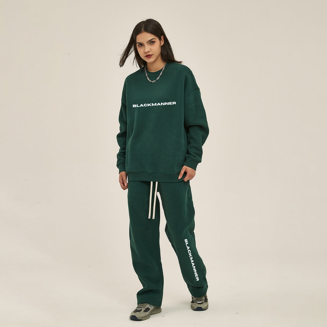 GREEN FOREST STREETWEAR UNISEX SOLID COLOR FLEECE PULLOVER
