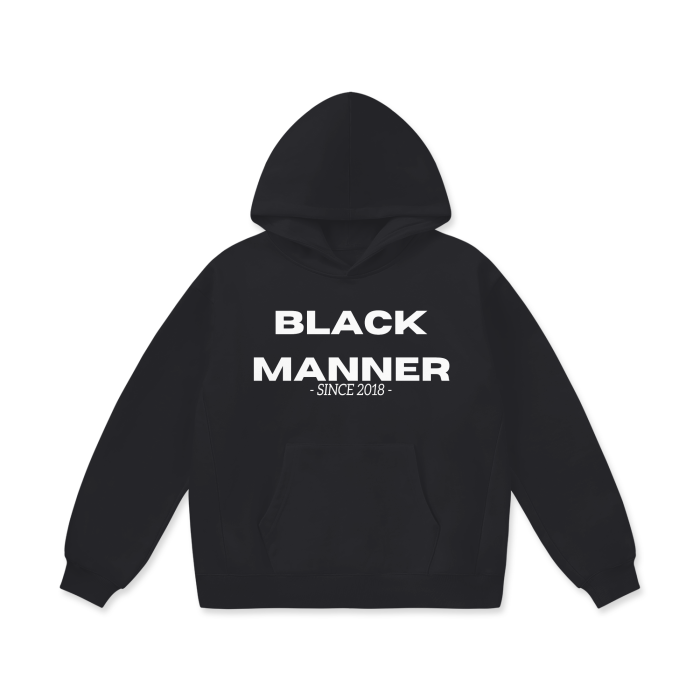 BLACKMANNER BLACK UNISEX OVERSIZED HOODIE MADE OF 100% COTTON WITH OVERSIZED FIT FROM THE FALL/WINTER'22 COLLECTION.